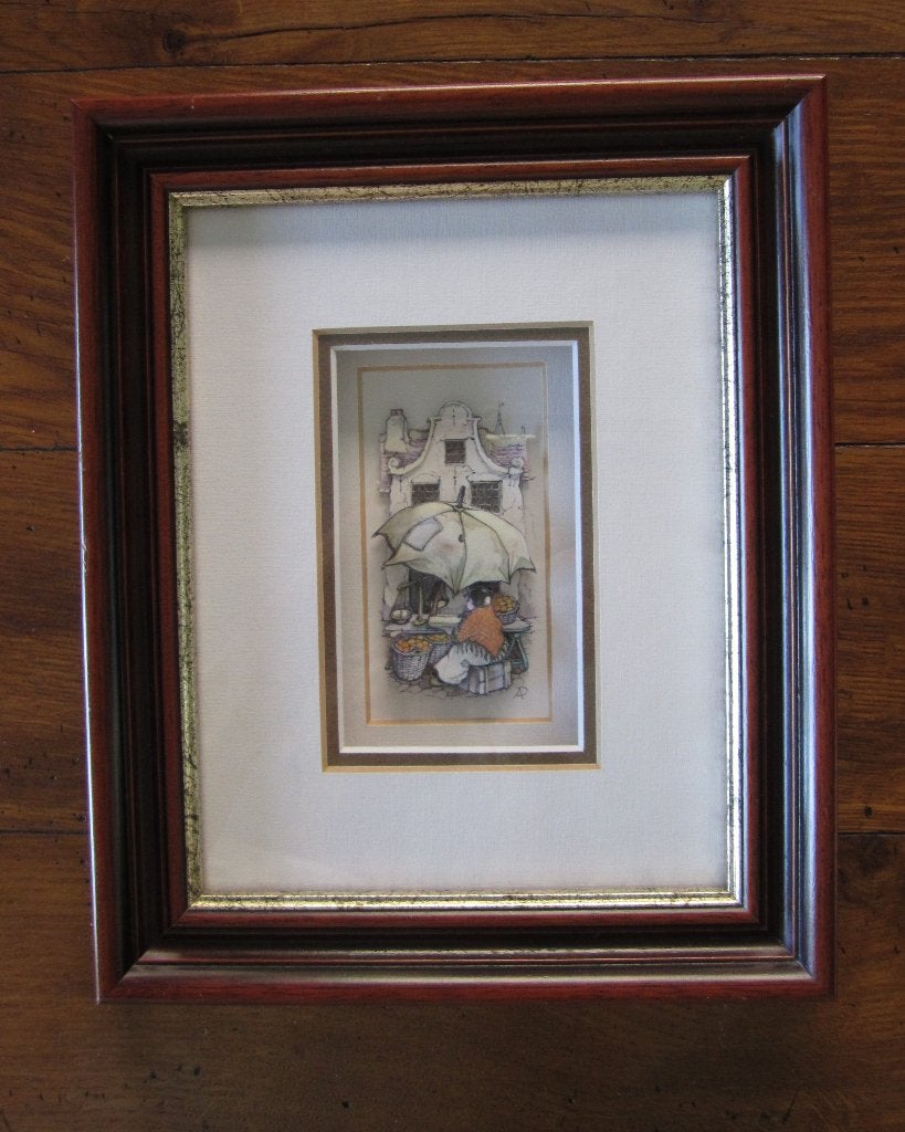 3D knipwerk schilderij in mooie lijst Anton Pieck, Ophalen of Verzenden, Klassiek, Ingelijst, Overige technieken
