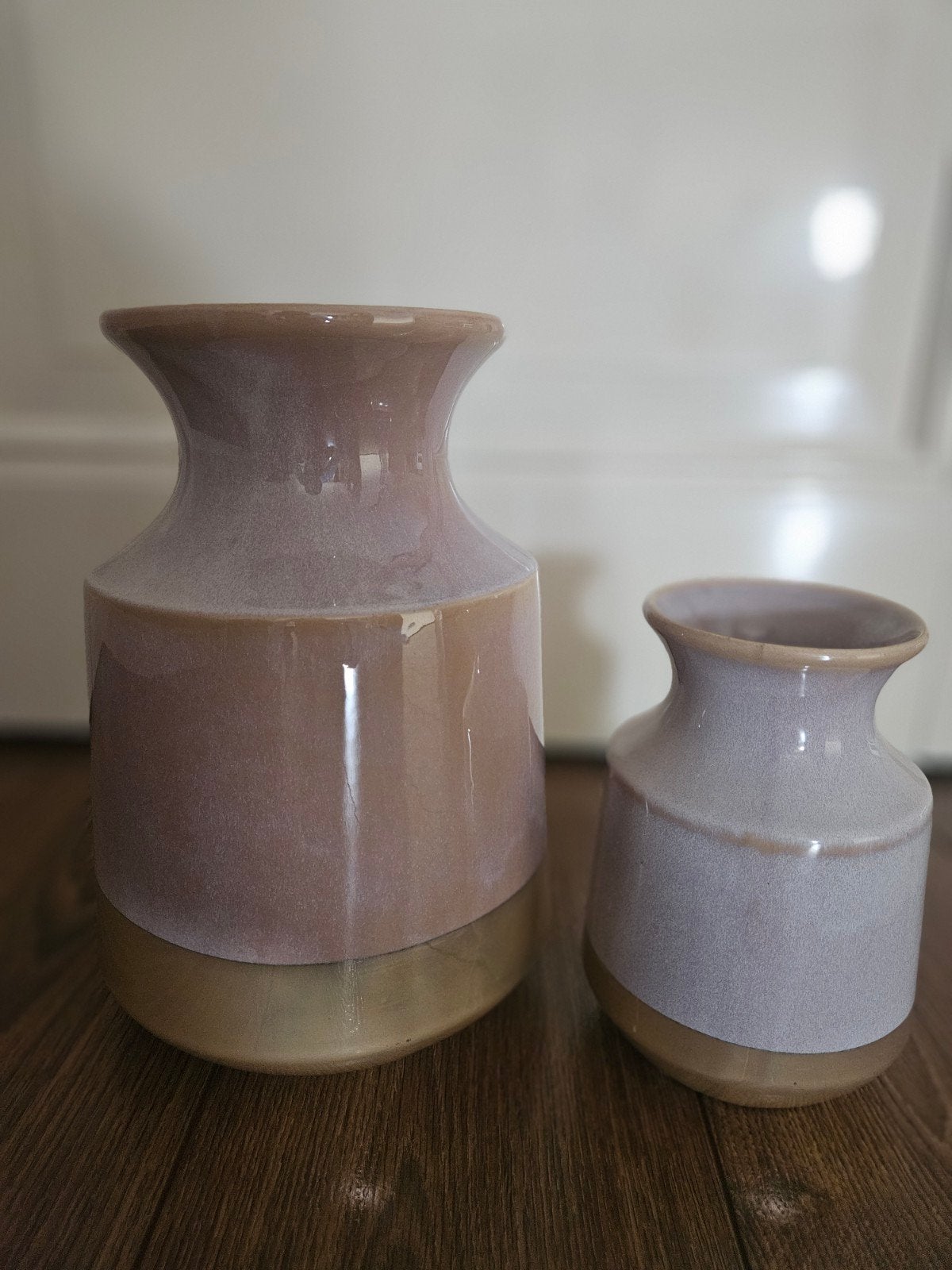 Set van 2 decoratieve vazen (Lifestyle Home collection), Ophalen, Zo goed als nieuw, Roze, Steen/keramiek
