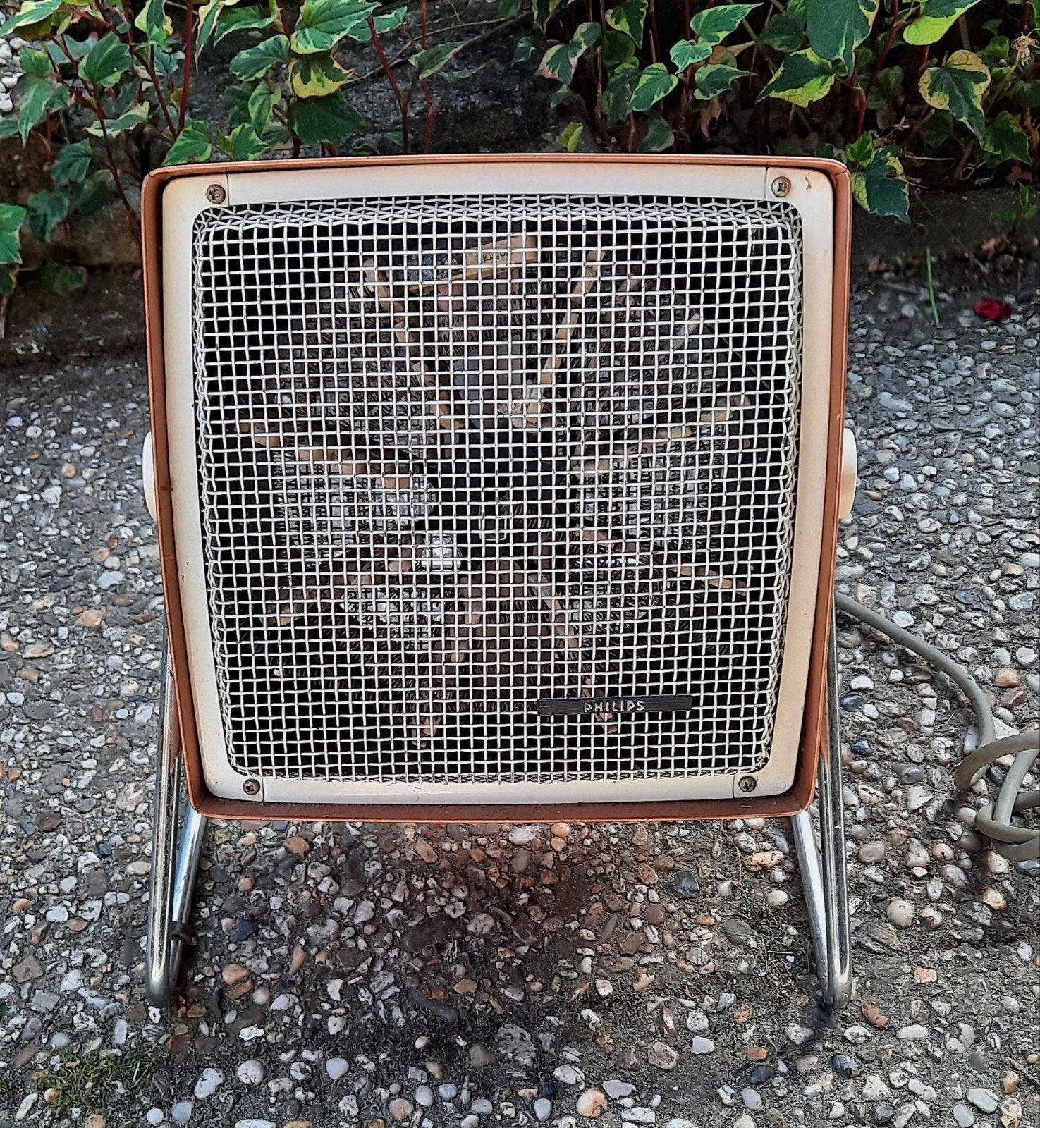 Vintage Philips HK 4200 tafelventilatorkachel, Ophalen, Gebruikt, Tafel- of Grondventilator