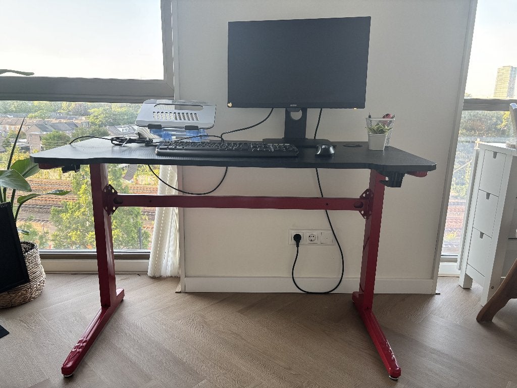 Gaming- en Bureau Tafel 120 cm, Huis en Inrichting, Bureaus, Ophalen, Zwart, Gebruikt, 120 cm