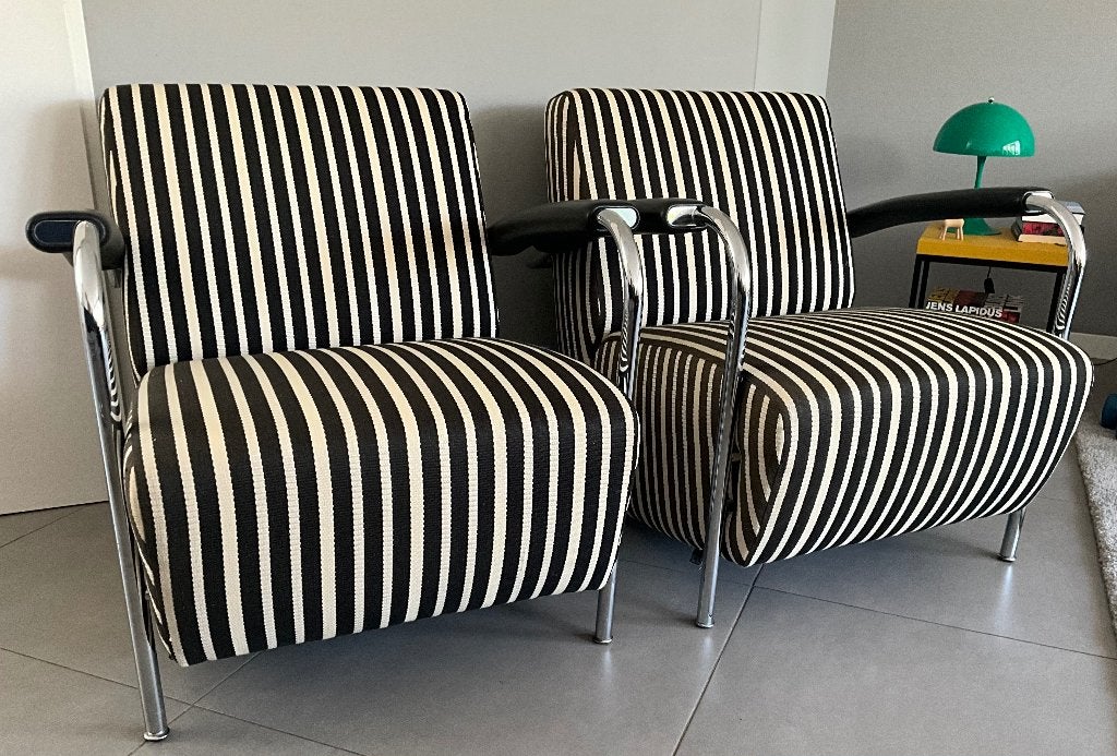 Leolux Scylla fauteuils, Huis en Inrichting, Ophalen, Gebruikt, 75 tot 100 cm, Metaal