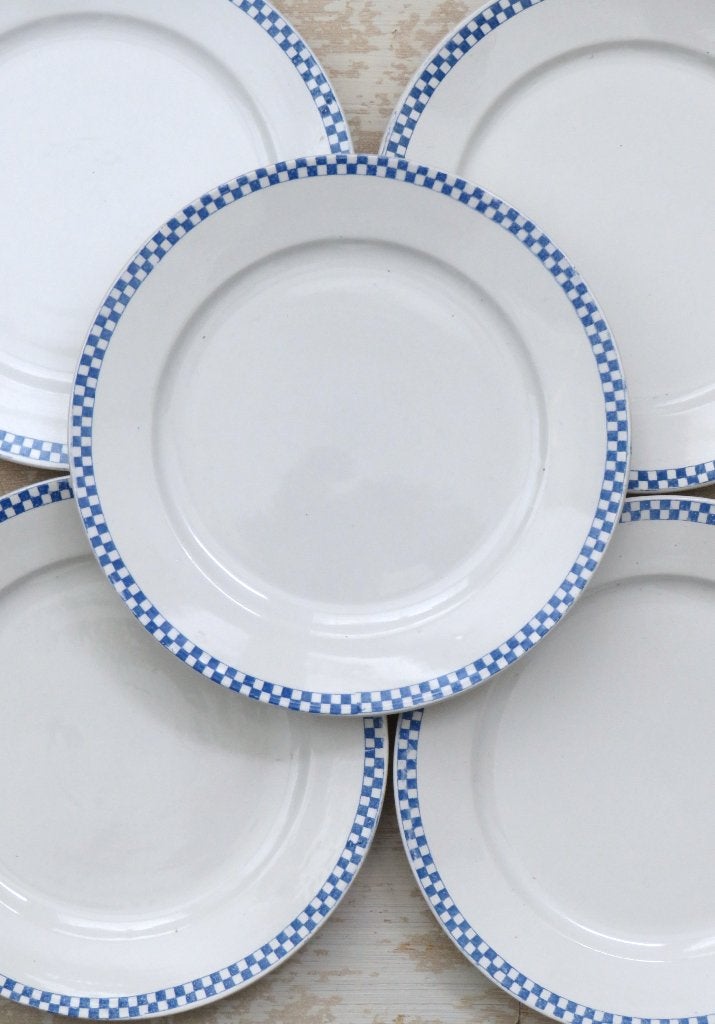 Franse bord Opaque de Sarreguemines – Blauw/wit, Ophalen of Verzenden