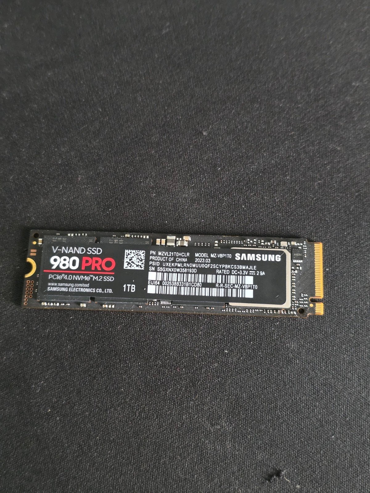Samsung 980 PRO 1TB NVMe M.2 SSD - Nieuwstaat, Computers en Software, Ophalen, Intern, Server, SSD