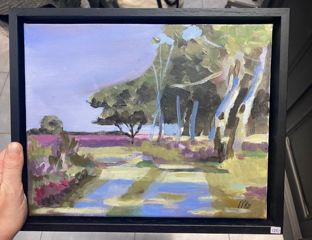 Origineel schilderij hk living stijl in baklijst, Ophalen of Verzenden