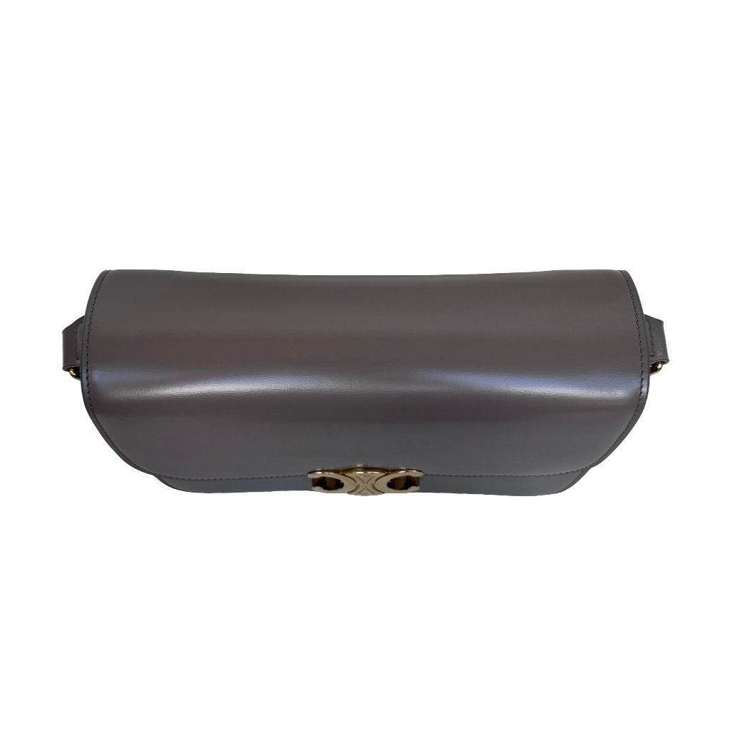 Celine triomphe medium pebble taupe crossbody tas designer image 10