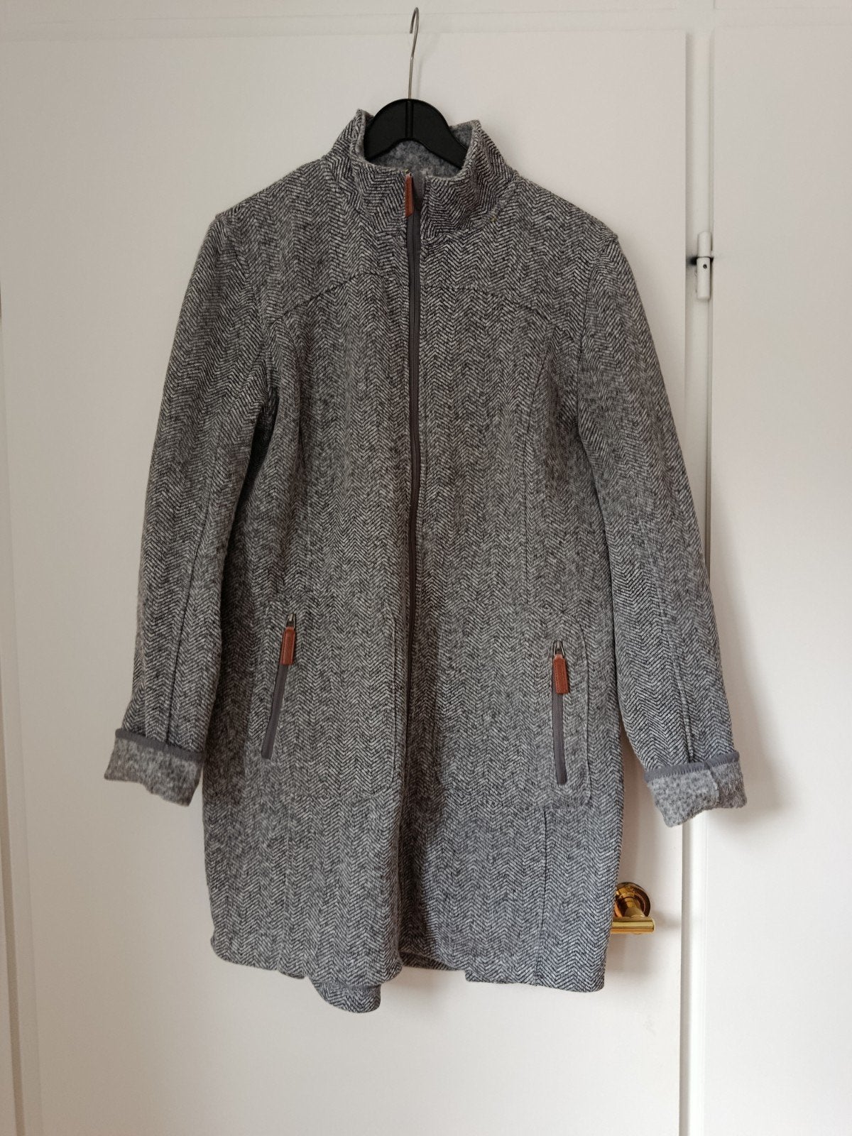 Möberg jas, maat XL, grijs met visgraatpatroon, Möberg, Maat 46/48 (XL) of groter, Ophalen of Verzenden, Zo goed als nieuw