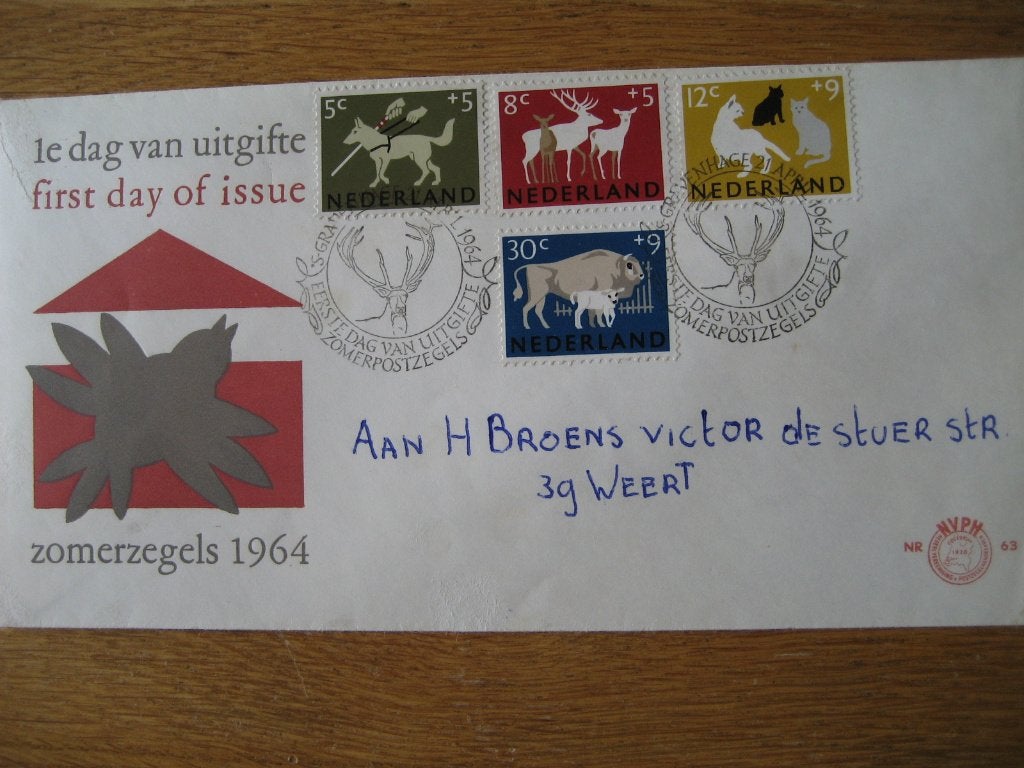 1e dagstempelingen 1964, Ophalen of Verzenden, Beschreven, Nederland