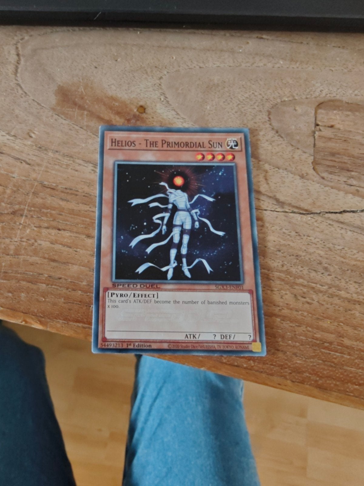 Helios - The Primordial Sun Yu-Gi-Oh! Kaart, Ophalen of Verzenden, Zo goed als nieuw, Losse kaart
