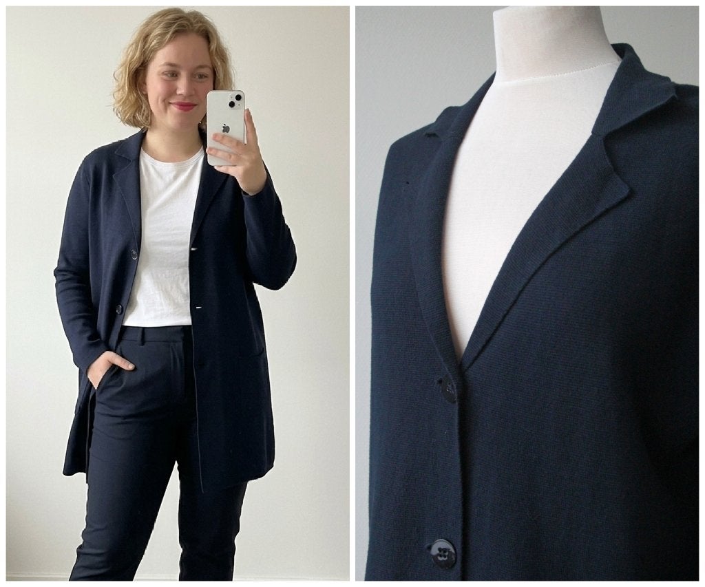 Witteveen - long cardigan / blauw vest / maat L, Kleding | Dames, Truien en Vesten, Maat 42/44 (L), Zo goed als nieuw, Witteveen