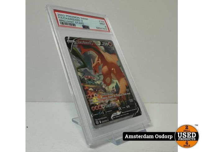 Charizard V #154 Pokemon Brilliant Stars PSA 9, Zo goed als nieuw