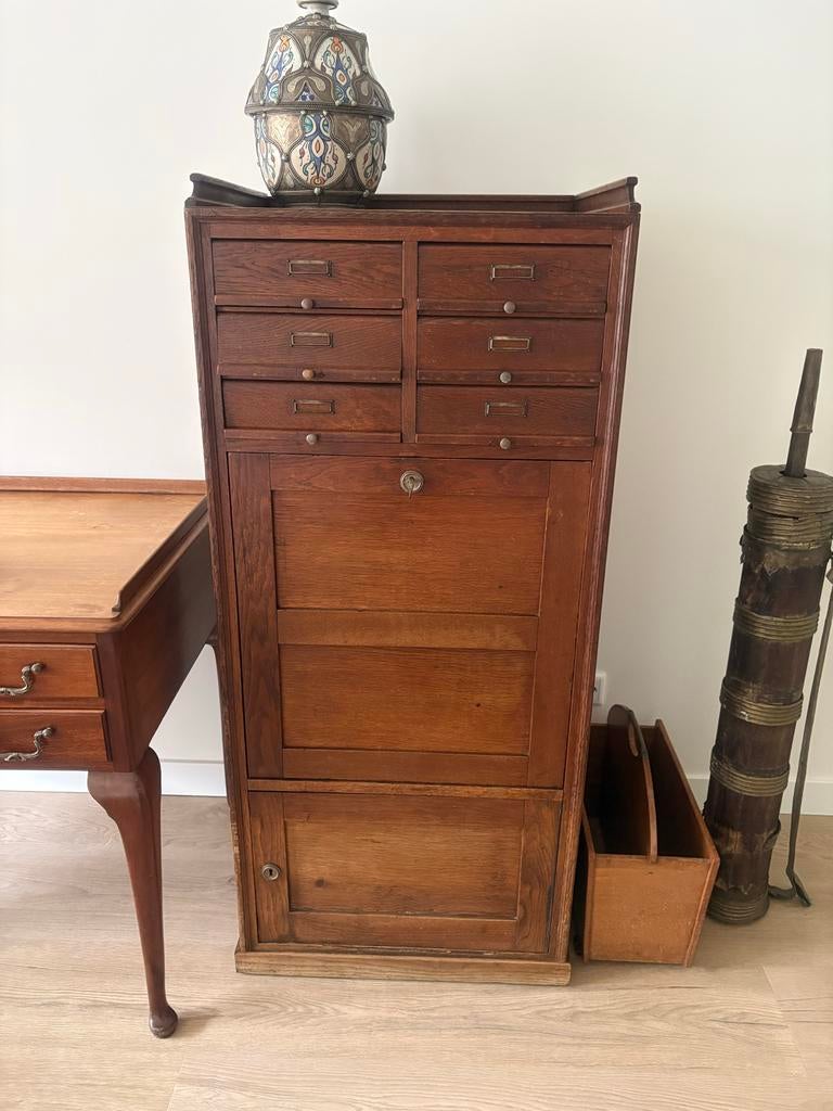 Antieke Notariskast / Archiefkast uit ca. 1900, Antiek en Kunst, Antiek | Meubels | Kasten, Ophalen of Verzenden