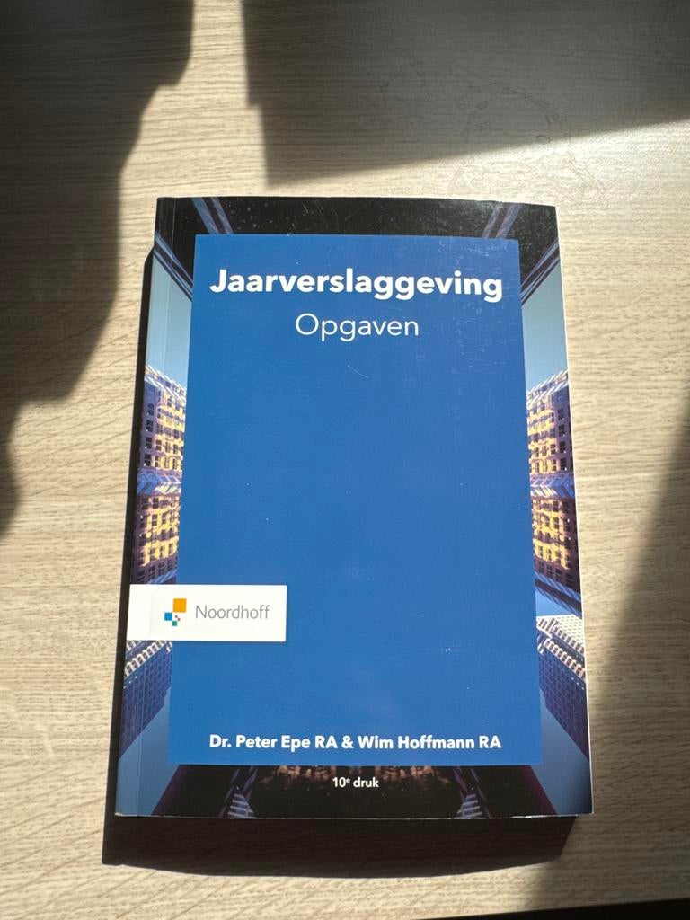 Jaarverslaggeving Opgaven 10e druk, Ophalen of Verzenden, Gamma, Zo goed als nieuw, HBO