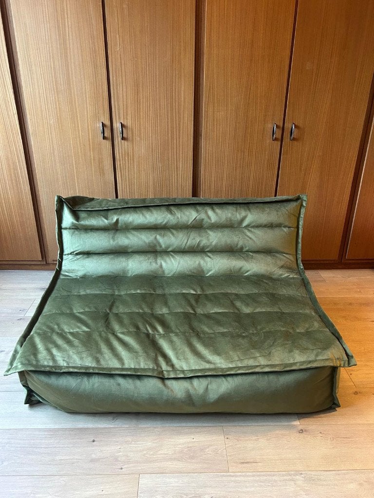 Icon Kota Velvet Sofa - Olijfgroen luxe zitzak / loungezetel, Ophalen, Zo goed als nieuw, Groen, Zitzak