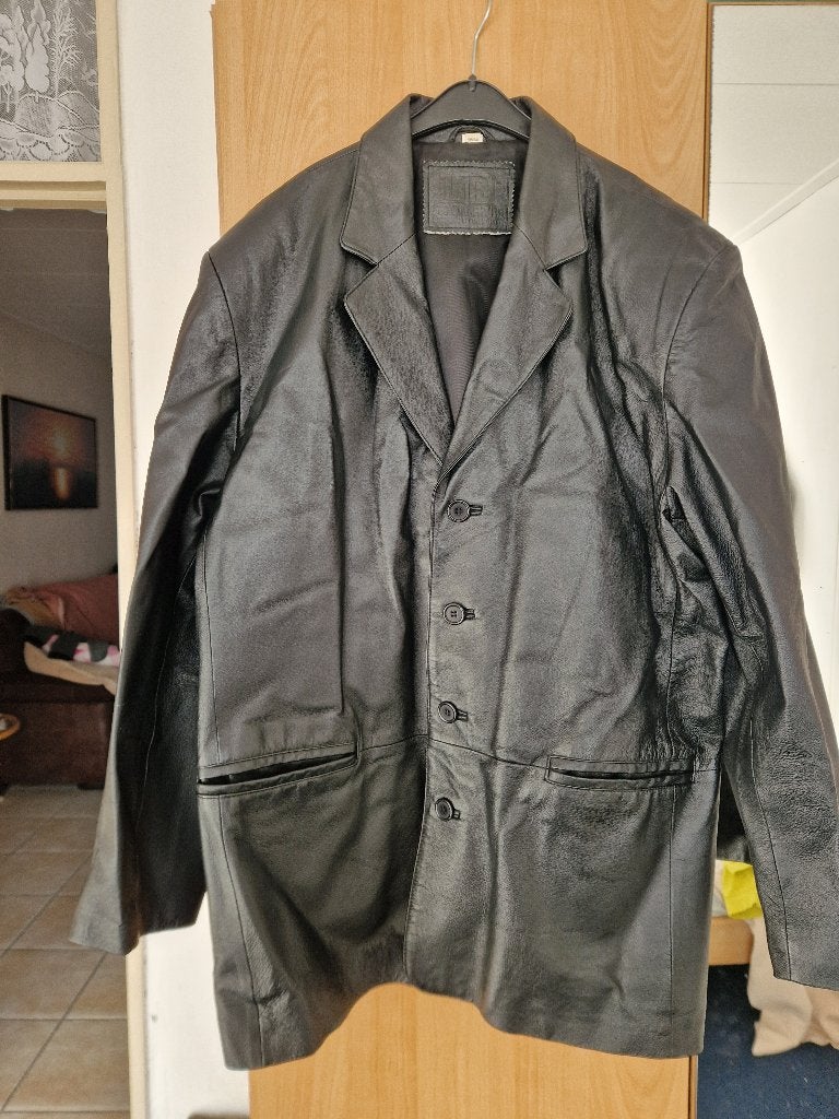Jas leather union river originals maat 56/58, Ophalen of Verzenden, Zo goed als nieuw, Maat 56/58 (XL), Zwart