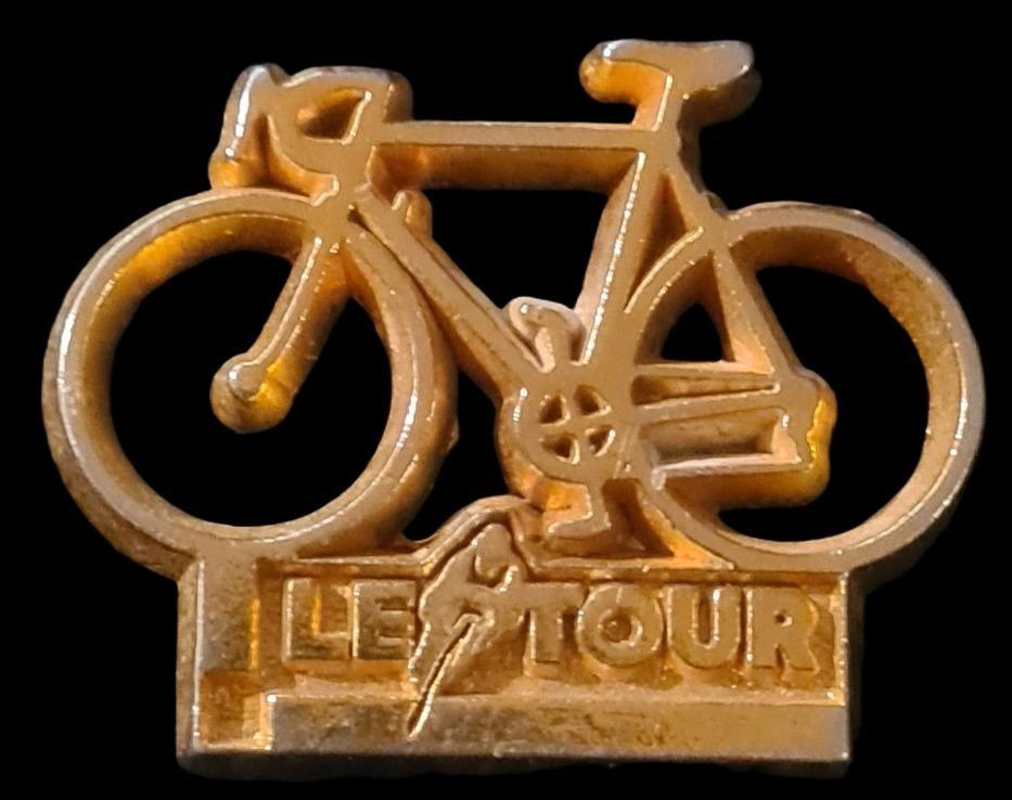 Le Tour fiets pin- goudkleurig, Verzenden, Nieuw, Sport, Speldje of Pin