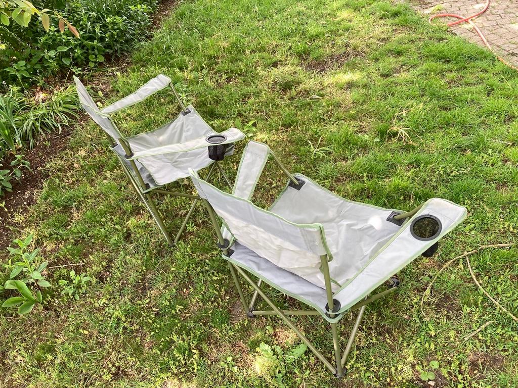 2x Campingstoel opvouwbaar met bekerhouder, Ophalen, Zo goed als nieuw