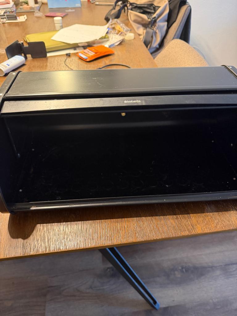 Brabantia Broodtrommel - Zwart, Gebruikt, Ophalen, Zo goed als nieuw, Zwart, Broodtrommel
