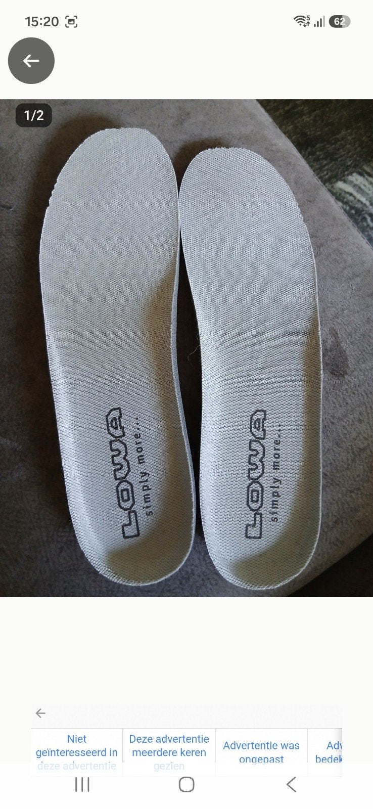 lowa inlegzolen maat 41.5, Kleding | Dames, Ophalen of Verzenden, Nieuw, Wandelschoenen
