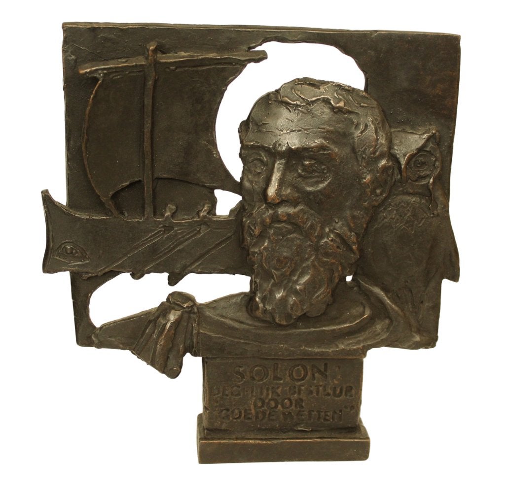 BRONZEN BEELD Eric Claus GRIEKSE FILOSOOF SOLON VAN ATHENE, Verzenden, Brons, Beeld