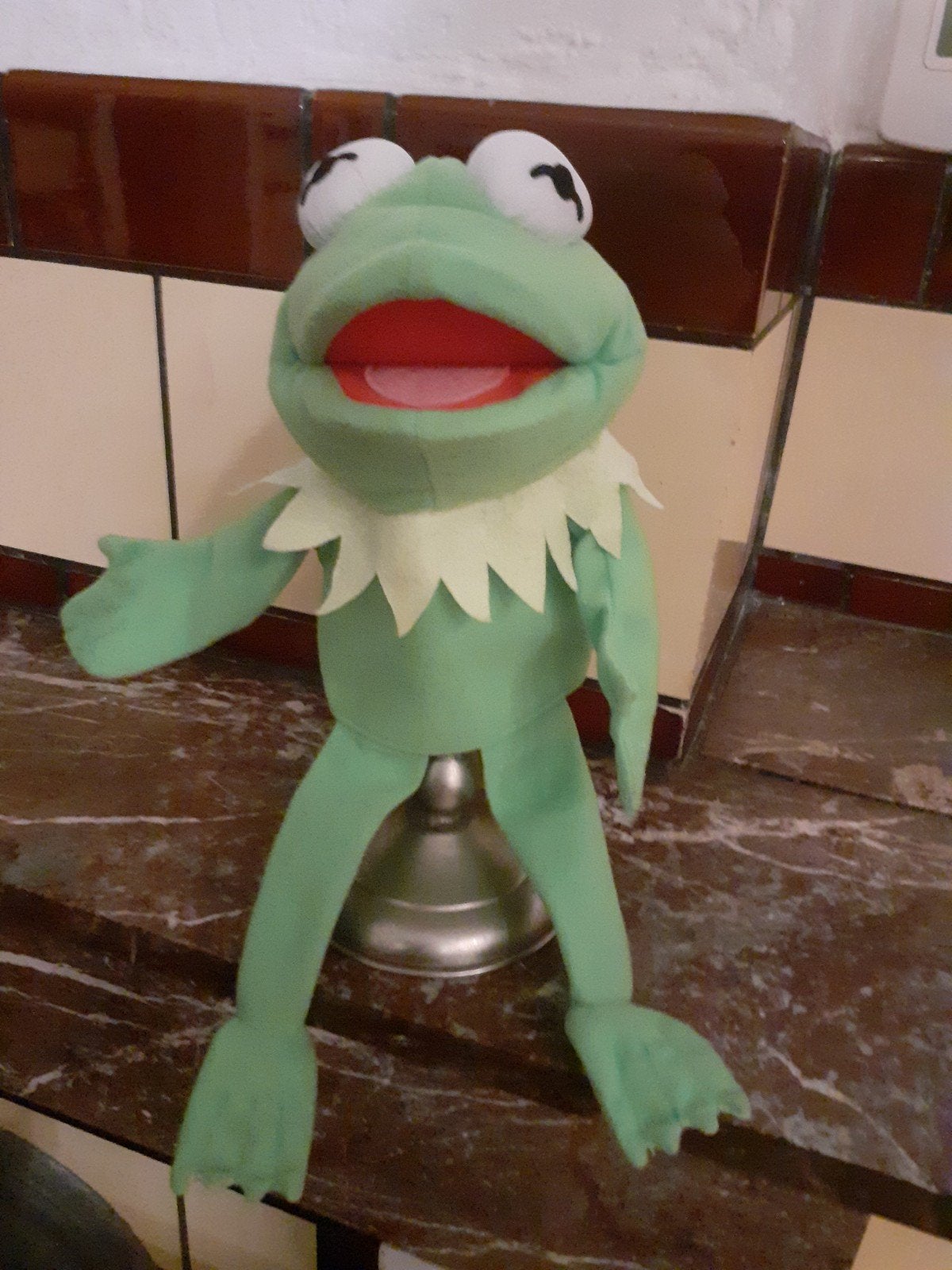 Kermit van the Muppets handpop, Ophalen of Verzenden, Zo goed als nieuw, Pop