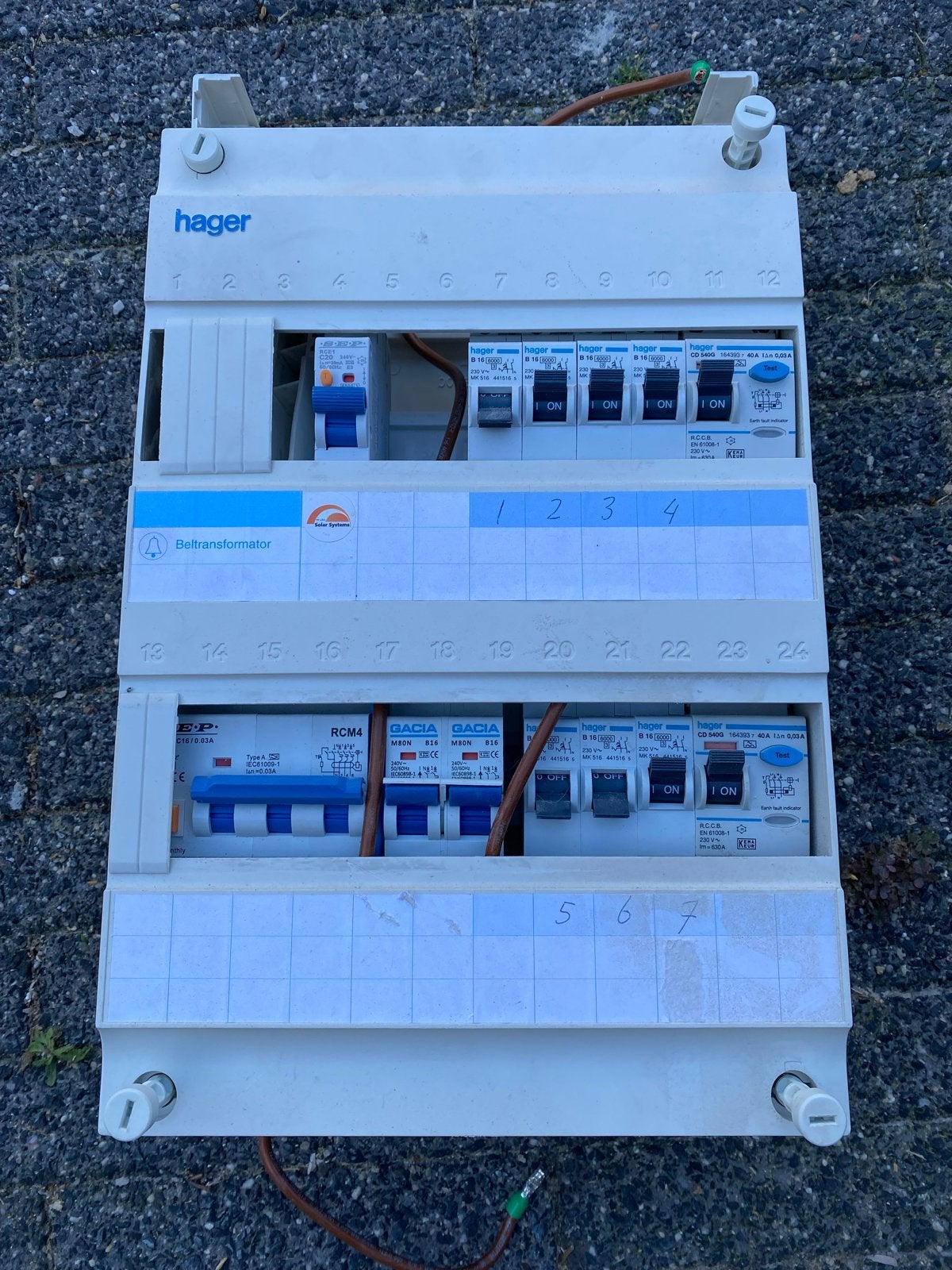 Hager Groepenkast met Aardlekschakelaars en Automaten, Ophalen, Gebruikt, Hager, Groepenkast