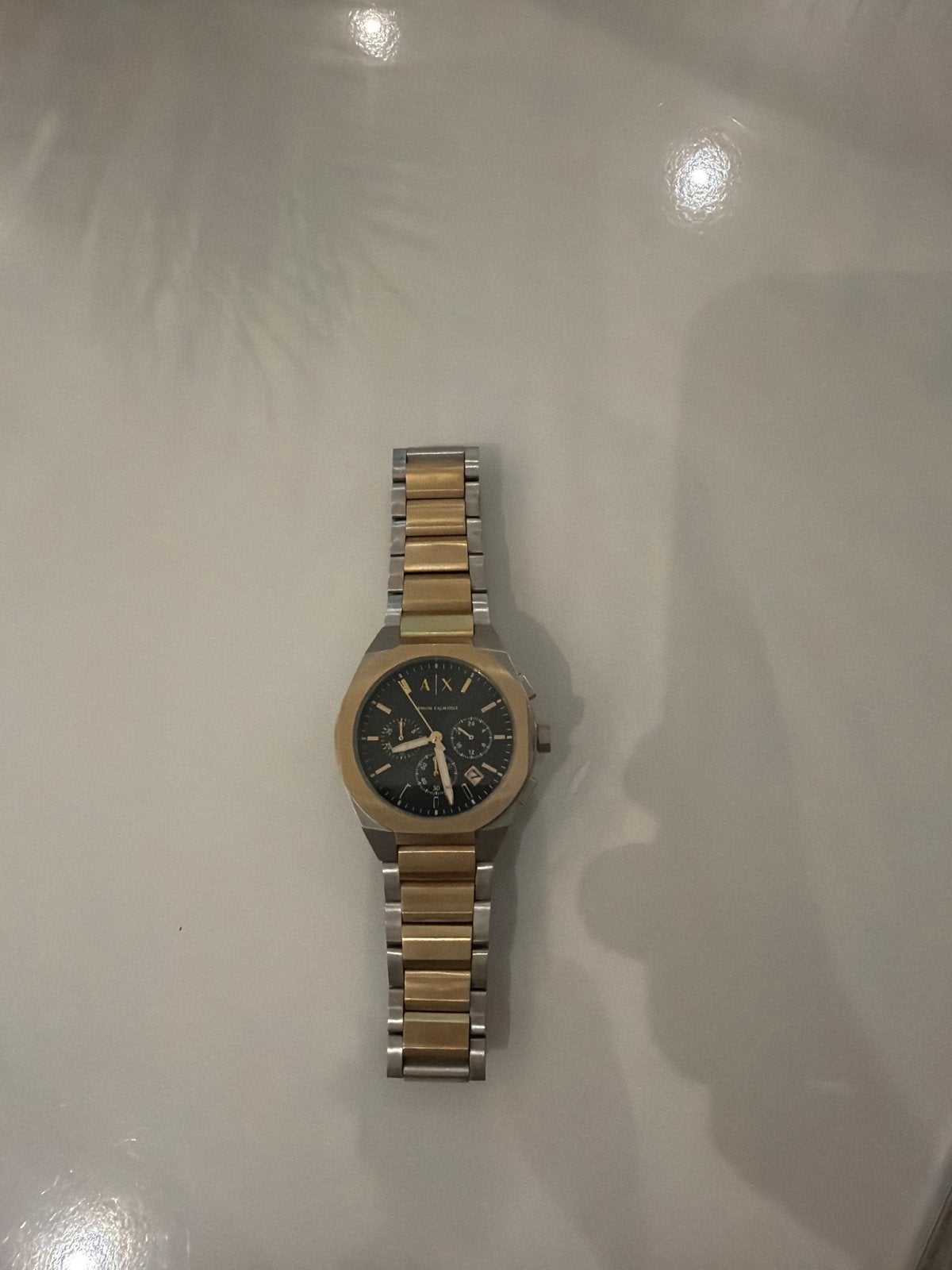 Armani Exchange Herenhorloge Goud/Zilver, Overige merken, Staal, Polshorloge, Ophalen of Verzenden