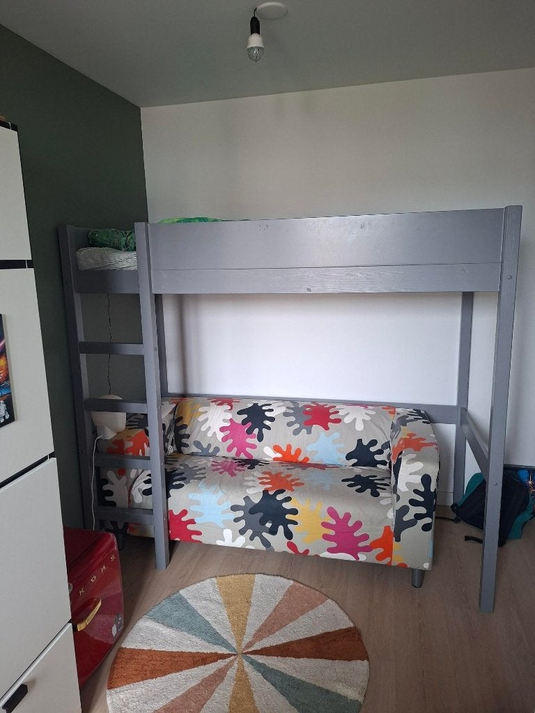 Leuke grijze hoogslaper, Ophalen, Gebruikt, Eenpersoons, 160 tot 180 cm