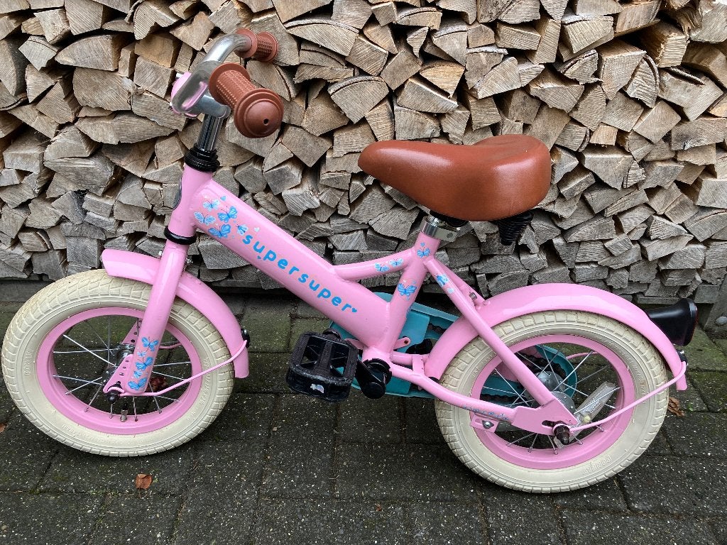 SuperSuper meisjesfiets 12,5 inch, Ophalen, Terugtraprem, Gebruikt, 14 inch of minder