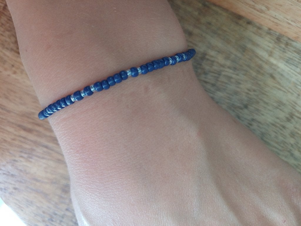 Kralenarmband, Ophalen of Verzenden, Nieuw, Blauw, Elastiek