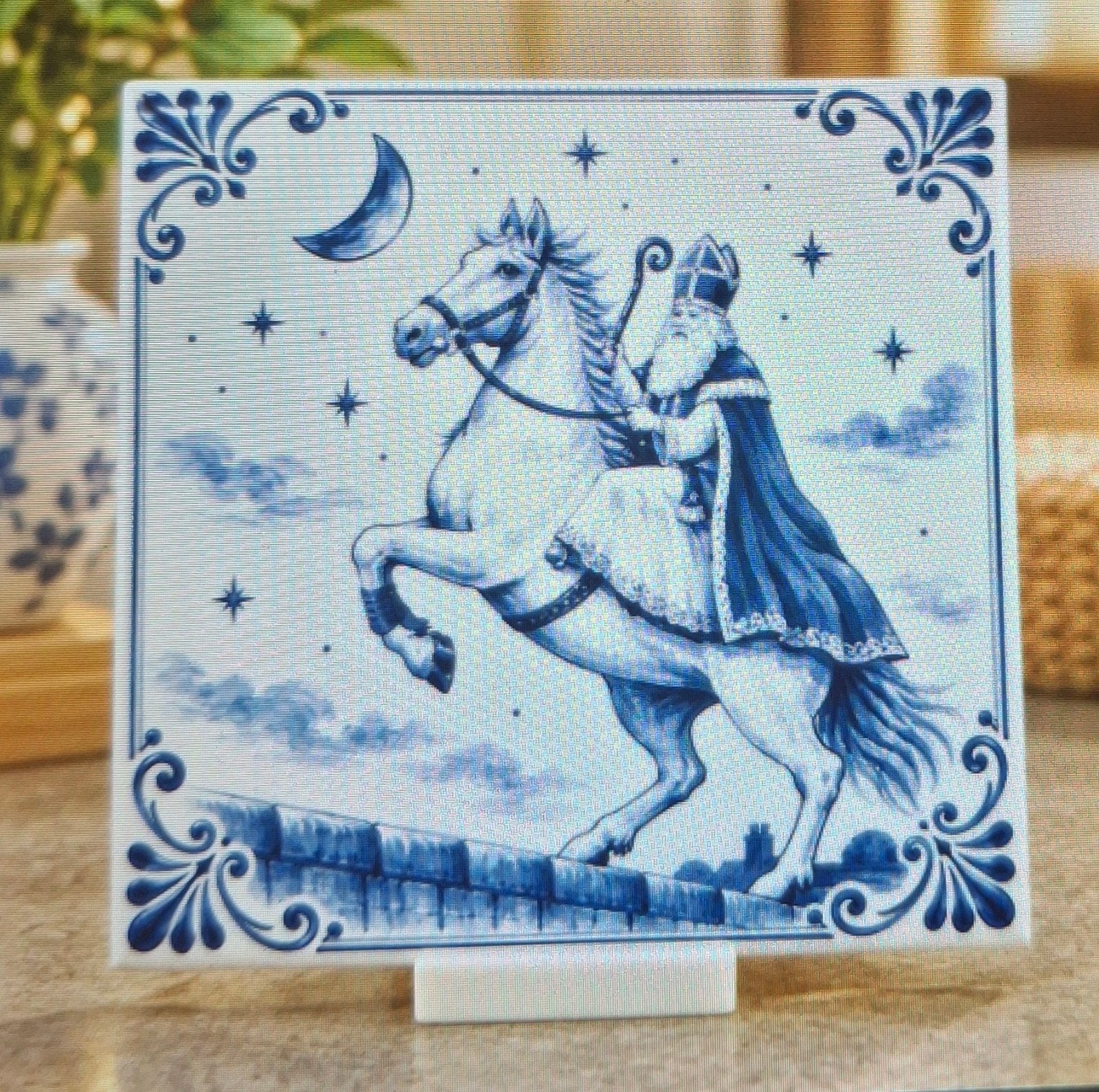 Keramische decoratie tegel Sinterklaas, Antiek en Kunst, Verzenden