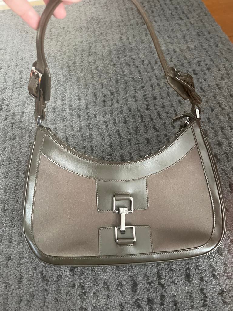 Gucci Jackie 1961 Schoudertas - Bruin Suède/Leer, Ophalen of Verzenden, Zo goed als nieuw, Bruin, Schoudertasje