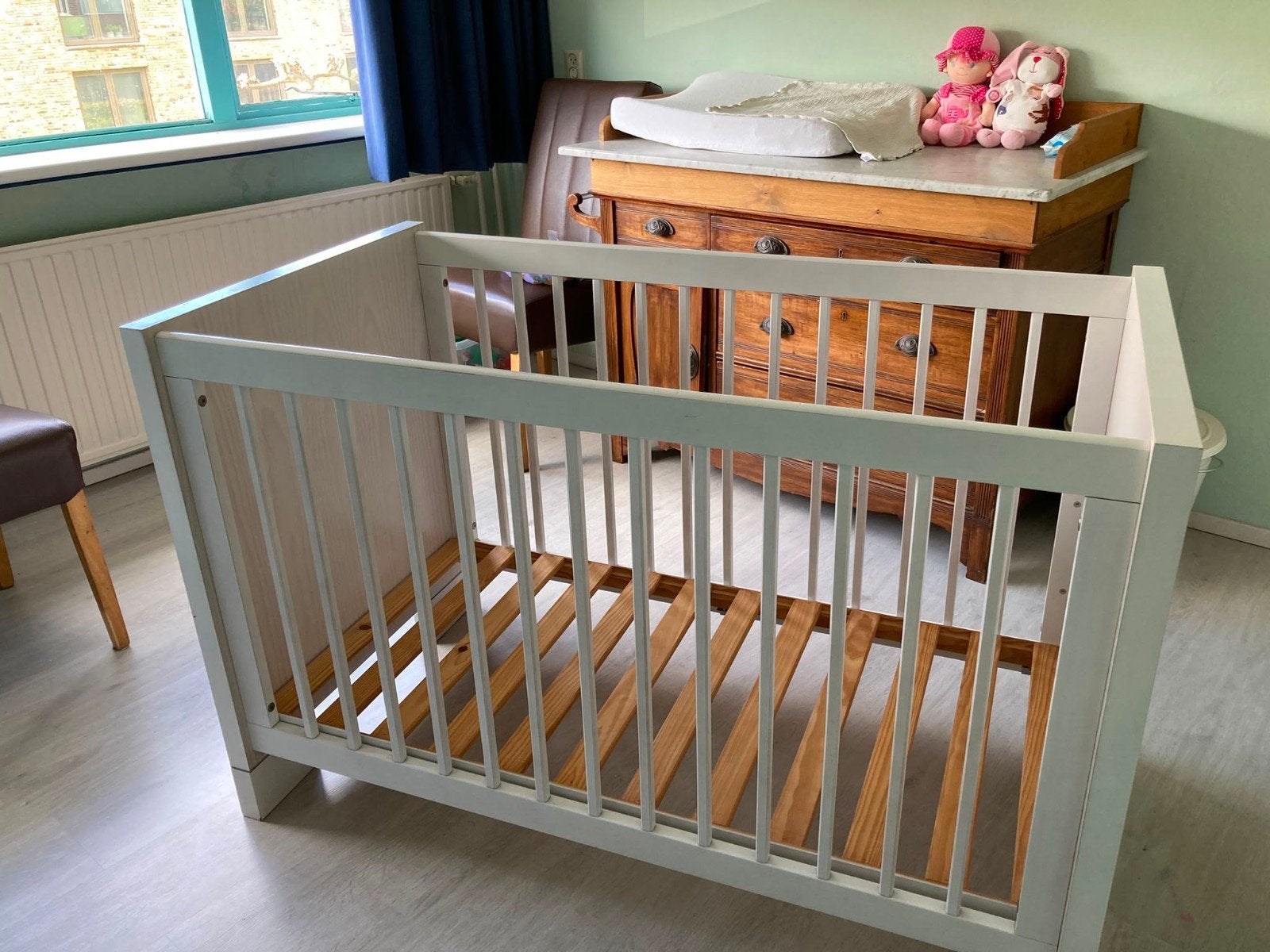 Ledikant 60x120 wit zonder matras, Kinderen en Baby's, Ophalen, Gebruikt, Ledikant