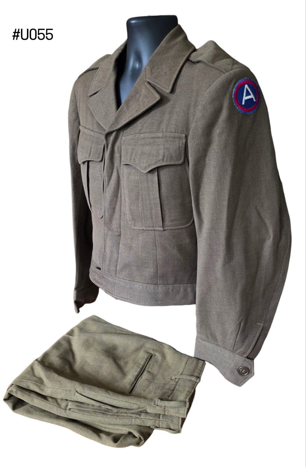 US WWII 78th Infantry Division Ike Jacket & Wool Trousers, Ophalen of Verzenden, Landmacht, Amerika, Kleding of Schoenen