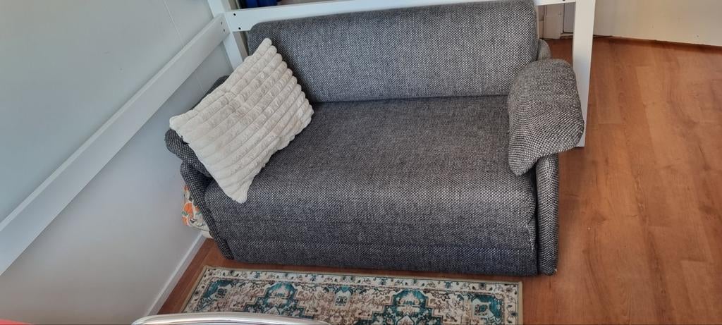Slaapbank met opbergruimte, Ophalen, 190 cm of minder, Zo goed als nieuw, Grijs