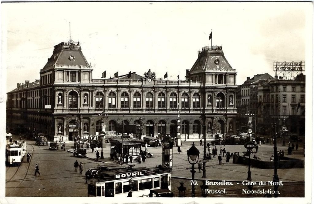 NS291 Bruxelles Brussel 1921 Noordstation Gare du Nord zegel, Verzamelen, Verzenden, 1920 tot 1940, Gelopen, Brussel (Gewest)