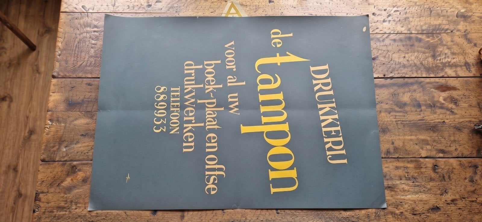 Drukkerij 'de Tampon' reclameposter door A.F. Braam, Antiek en Kunst, Gesigneerd, Ophalen of Verzenden, Overige onderwerpen, Offsetdruk