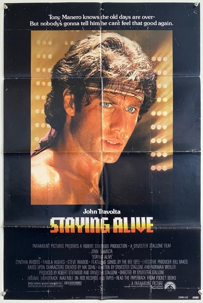 Staying Alive (1983) - Originele filmposter, Verzenden, A1 t/m A3, Film en Tv, Rechthoekig Staand