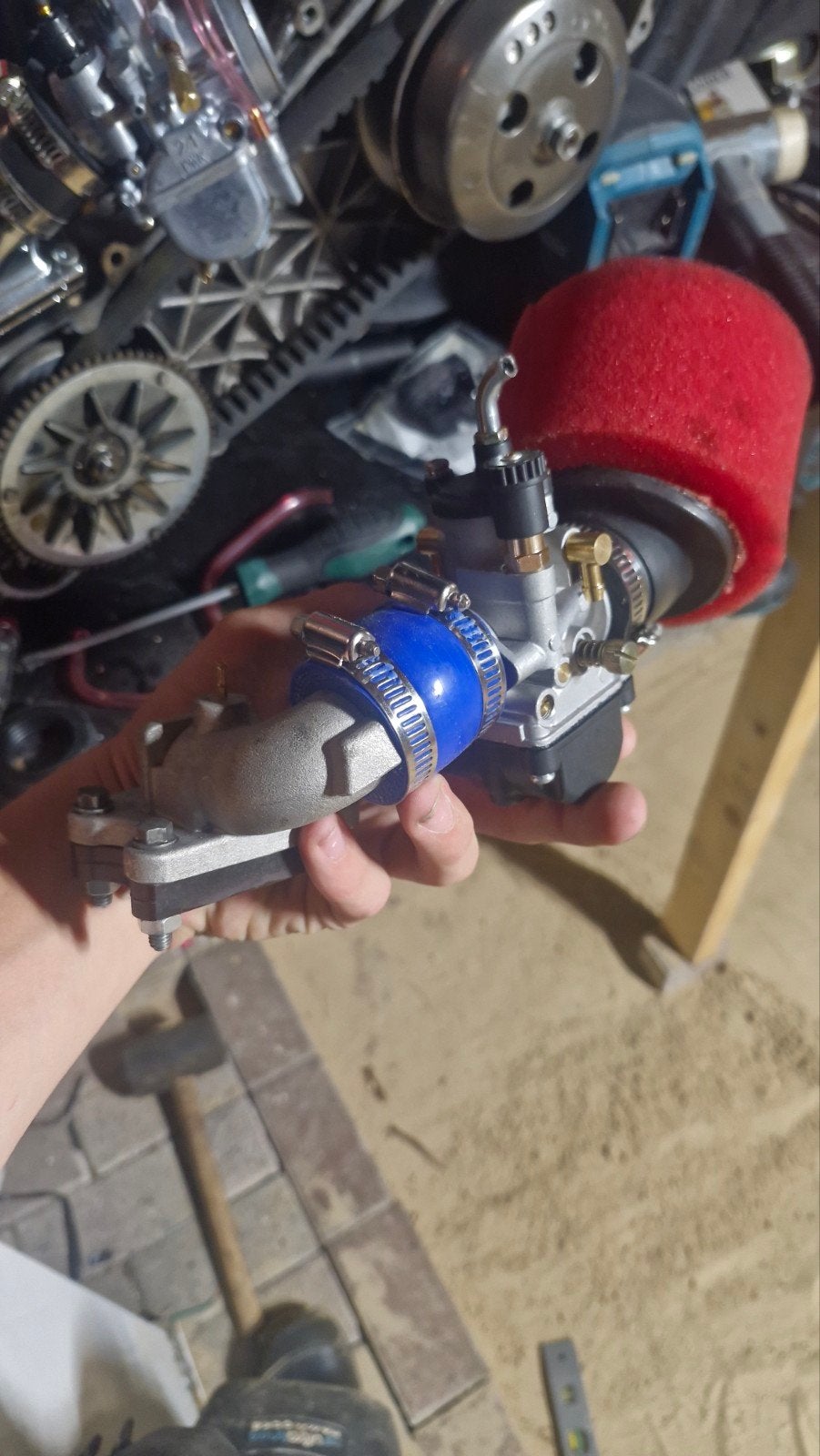 compleet spruitstuk dopler met 19mm carb, Ophalen of Verzenden