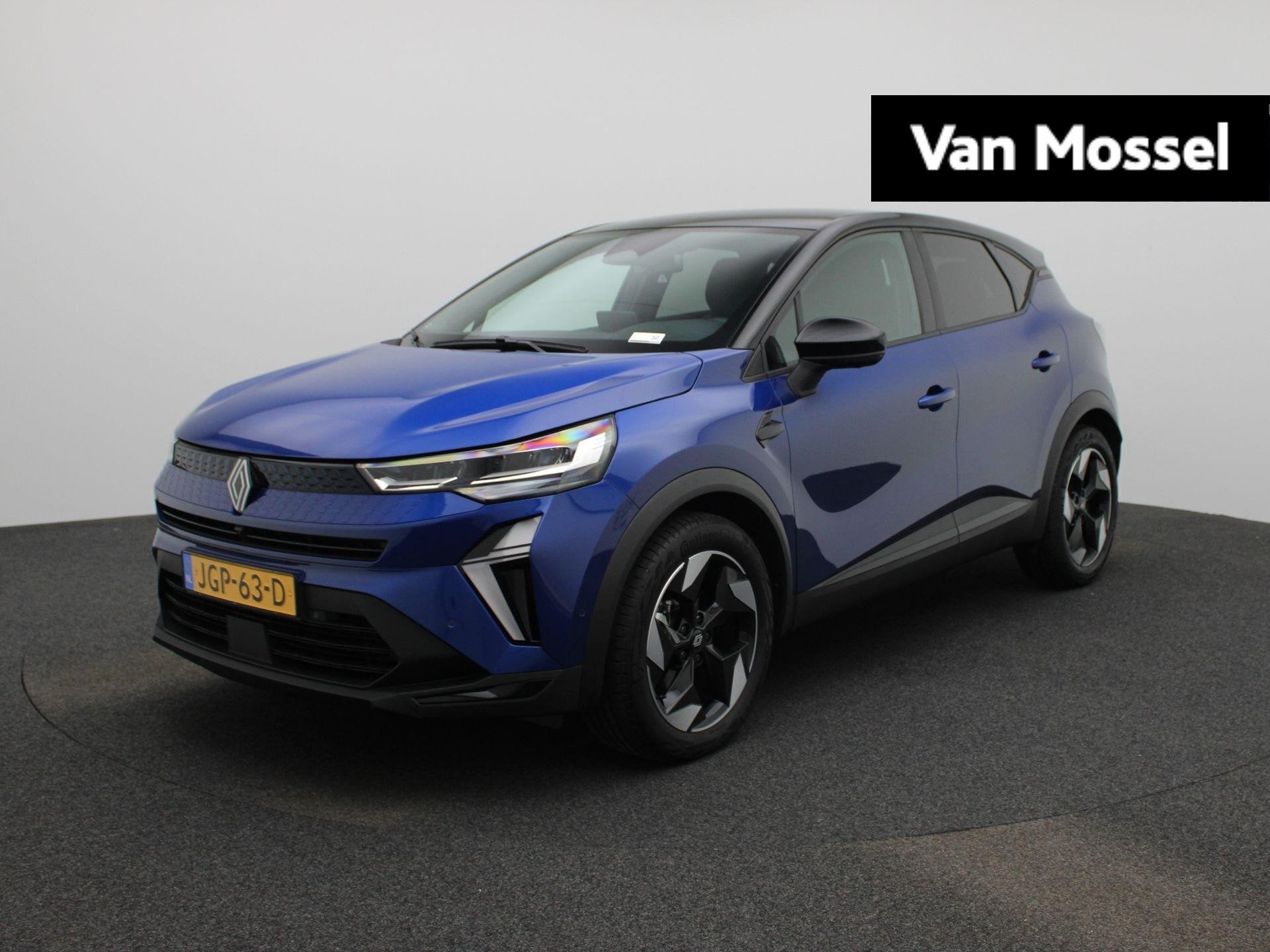 Renault Captur 1.8 E-Tech full hybrid 160Pk techno | Google, 4 cilinders, Blauw, Leder en Stof, Origineel Nederlands