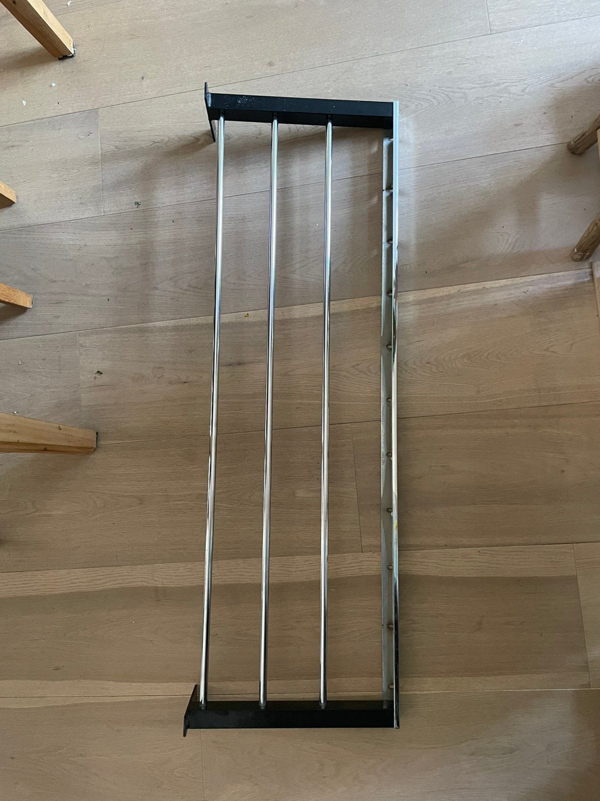 Vintage chromen wandkapstok met 8 haken, Huis en Inrichting, Woonaccessoires | Kapstokken, Gebruikt, Minder dan 100 cm, Metaal