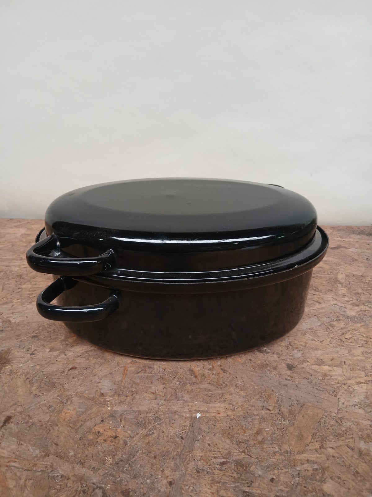 Ovale braadslede met deksel - 34,5x24 cm, Gebruikt, Braadpan, Onbekend, Ophalen of Verzenden