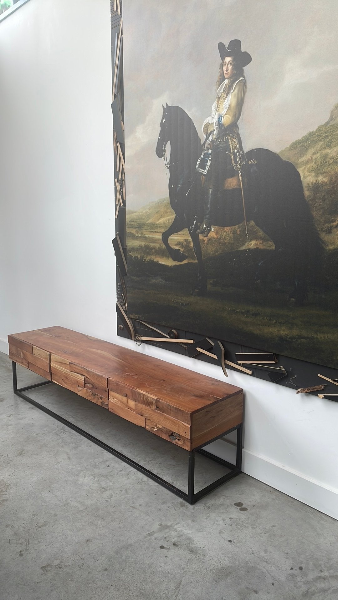 Dressoir, tv kast, houten lage kast industrieel, 150 tot 200 cm, Ophalen of Verzenden, Zo goed als nieuw, Minder dan 100 cm
