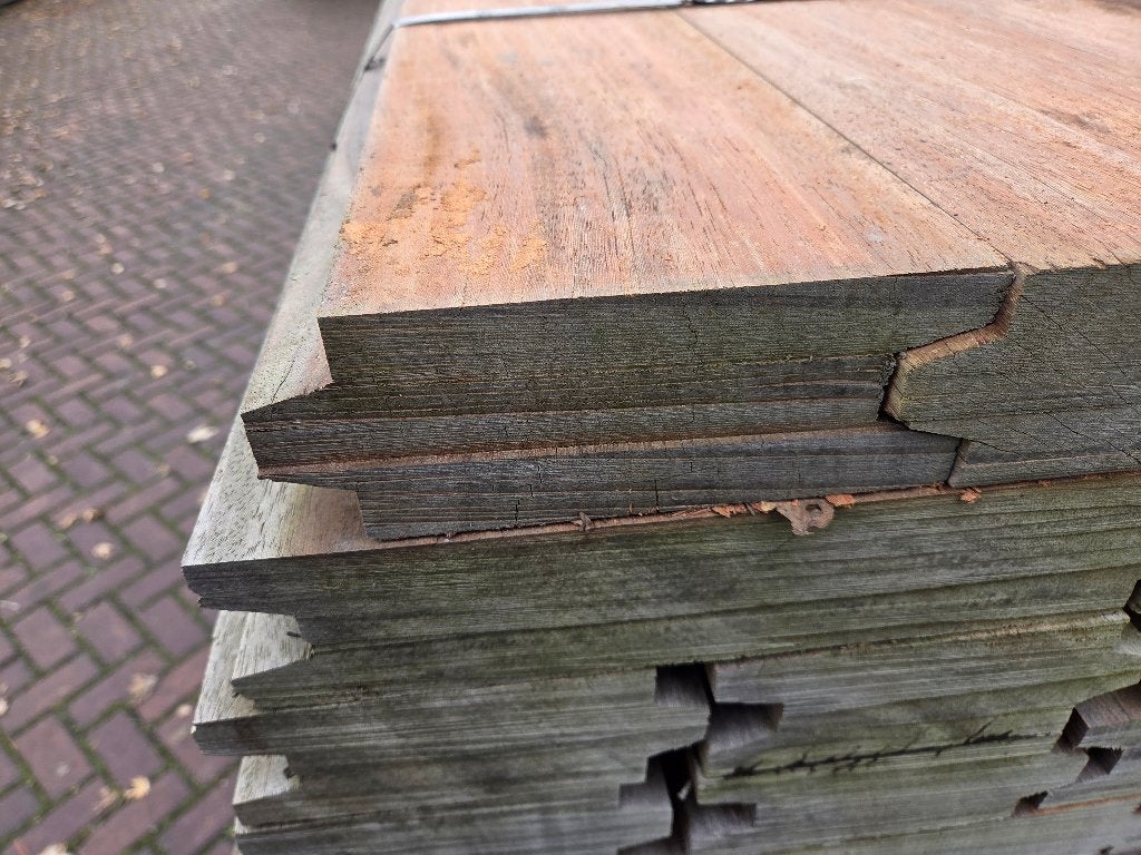 11.72 m2 hardhout Damwand 7 cm dik Azobé hout - nr: DW8, Ophalen, Planken, Nieuw, Hardhout
