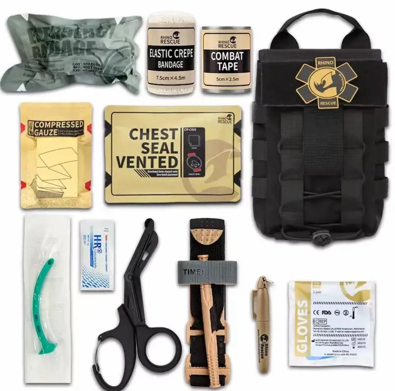 Trauma Kit –Complete Tactische EHBO-set in Zwart MOLLE Pouch, Ophalen of Verzenden, Nieuw