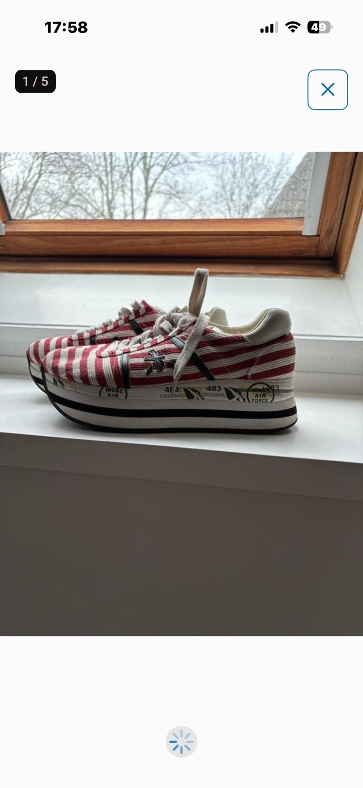 Leuke rood/witte Premiata hoge sneakers, maat 39, Ophalen of Verzenden, Zo goed als nieuw, Rood, Sneakers of Gympen
