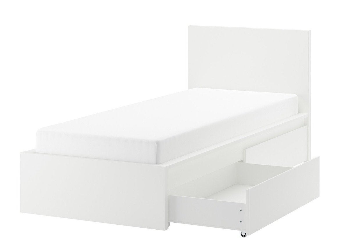 IKEA Malm eenpersoonsbed 90x200 met 2 lades, Ophalen, Overige materialen, Gebruikt, 90 cm