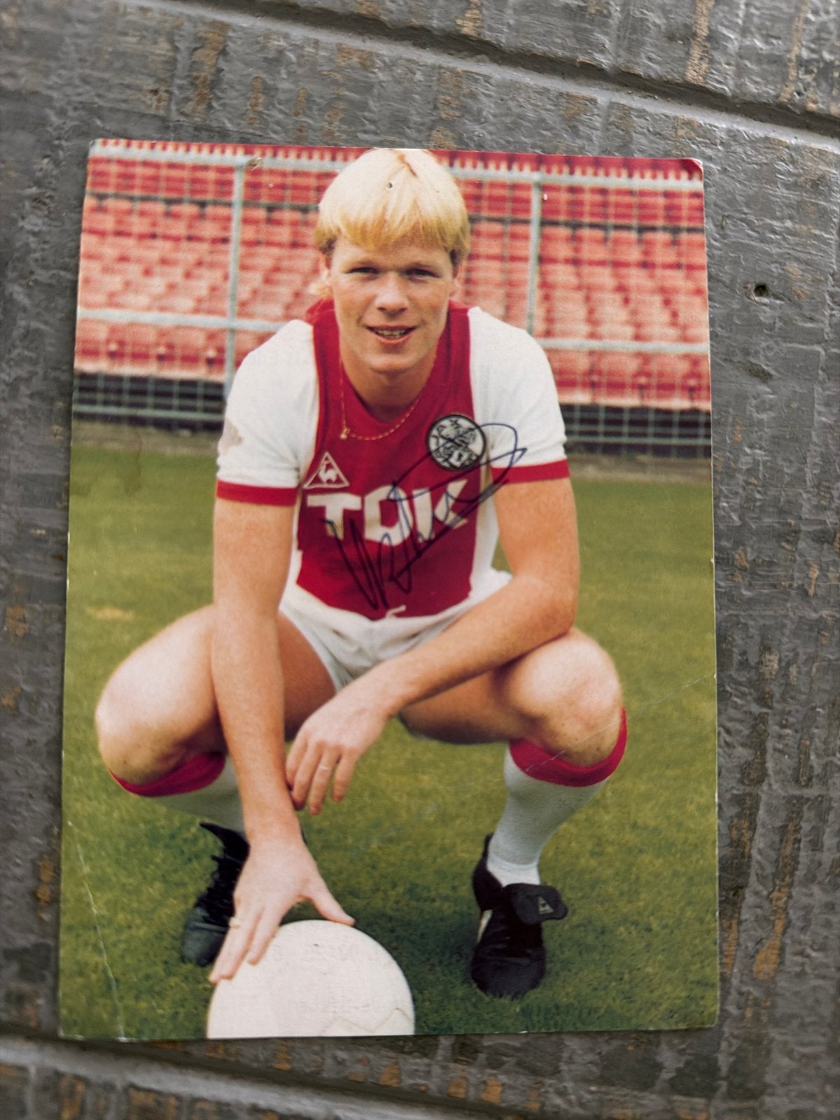 Gesigneerde foto Ronald Koeman - Ajax, Ophalen of Verzenden, Gebruikt, Ajax, Poster, Plaatje of Sticker