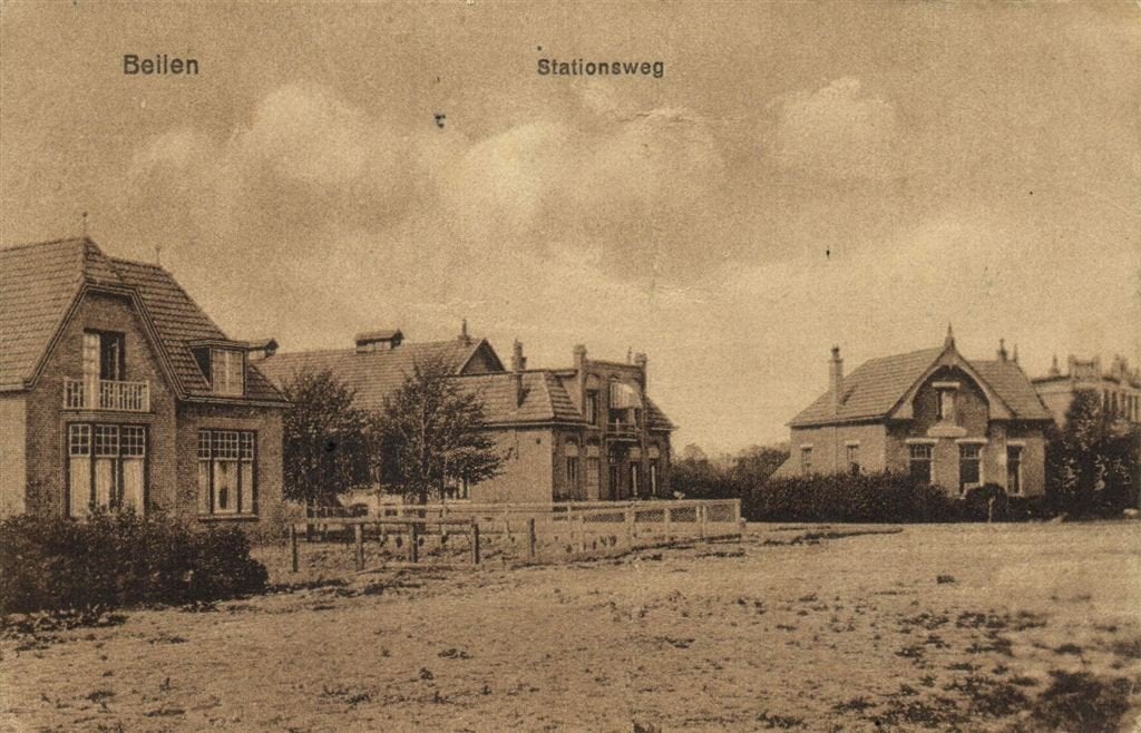 Beilen - Stationsweg - B-keus - gelopen, Ophalen of Verzenden, 1920 tot 1940, Gelopen, Friesland