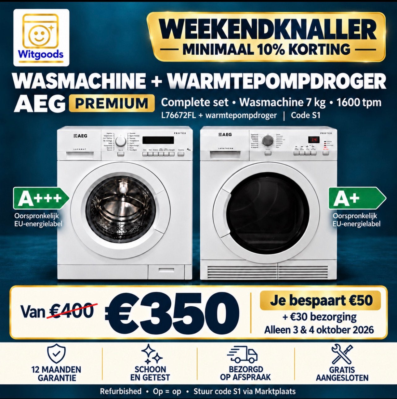 ✅SLIM & ZUINIG! AEG 7kg Wasmachine & Droger | OPTISENSE
