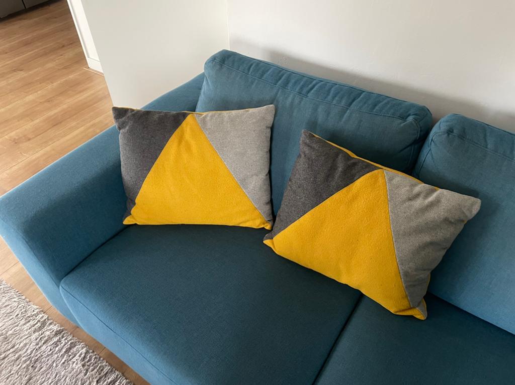 Set van 2 Hinck Design Sierkussens (40x50 cm), Ophalen of Verzenden, Zo goed als nieuw, Grijs, Rechthoekig